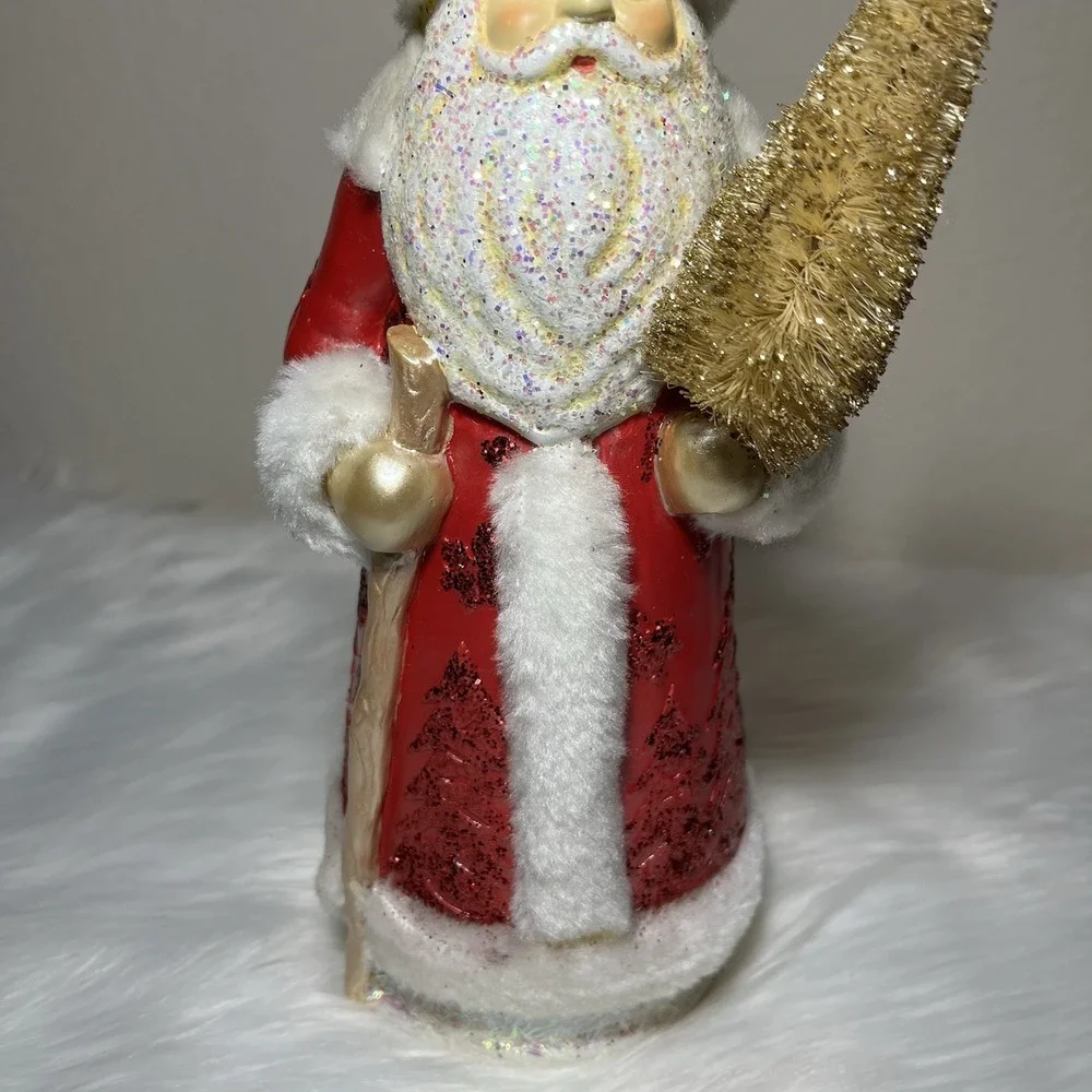 Demdaco Sylvestri Belsnikle Santa With A Cane 10 Inch Christmas Figurine Y2K VTG